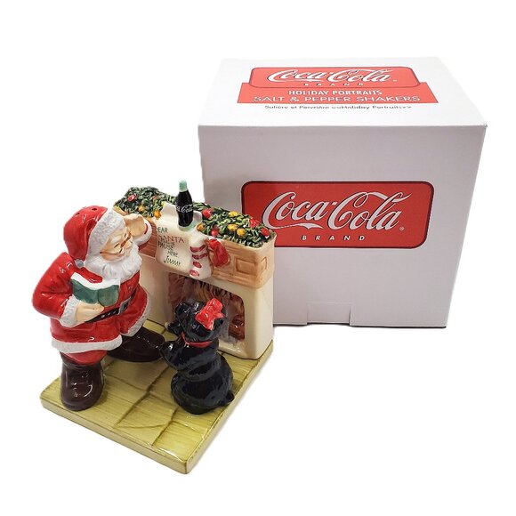 Vintage “Coca-Cola” Ceramic “Holiday Portraits” Salt & Pepper Shakers–NEW w/Flaw - Picture 1 of 9